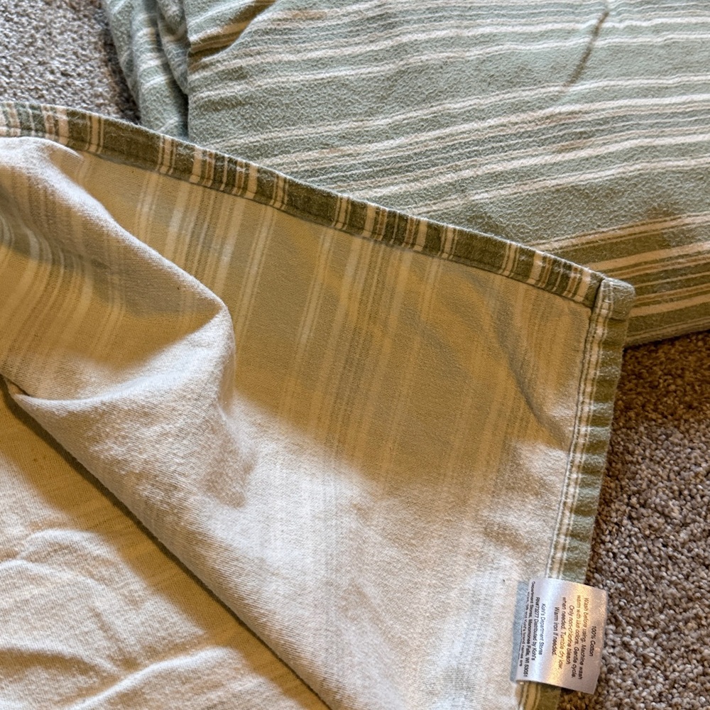 Bundle of TWIN Striped Sage Green Bedding Set - Classic Home - Picture 4 of 4